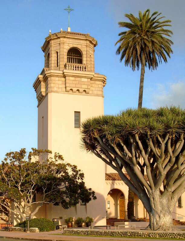 St. James By-The-Sea Episcopal Church is located at 743 Prospect Street in La Jolla, San Diego, California.  The congregation's original church was built on this site in 1907-1908 as the Mission church of St. James.  A bell tower was added in