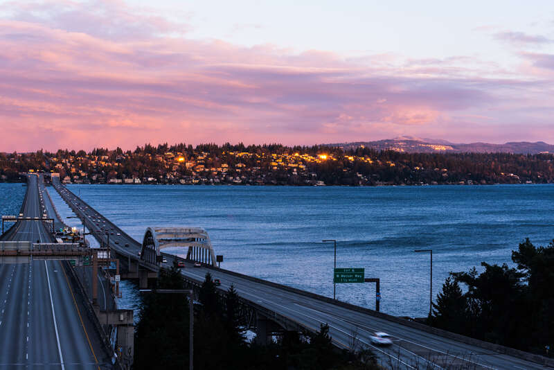 This is looking east toward Mercer Island.