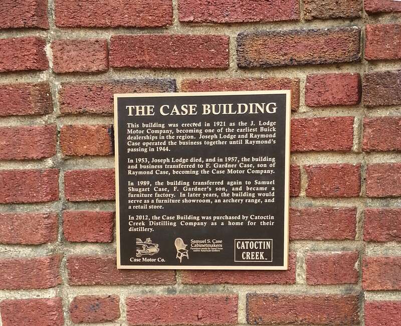 This is a plaque on the outside of the Case Building at 120 W. Main Street in Purcellville, Virginia, USA