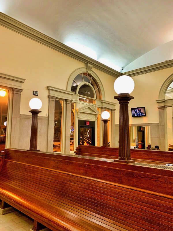 The interior waiting room of Amtrak's Peachtree station in Atlanta, Georgia