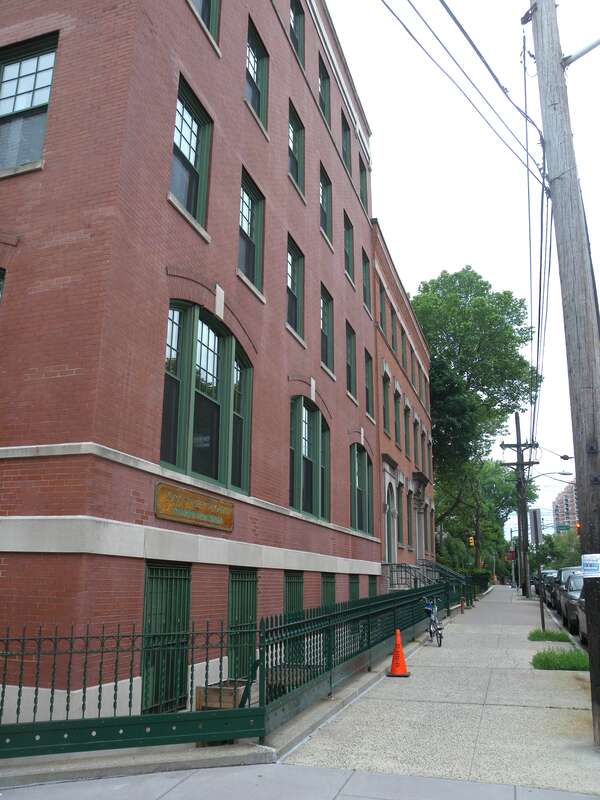Looking south at the York Street Project / Kenmare High School on a cloudy morning.