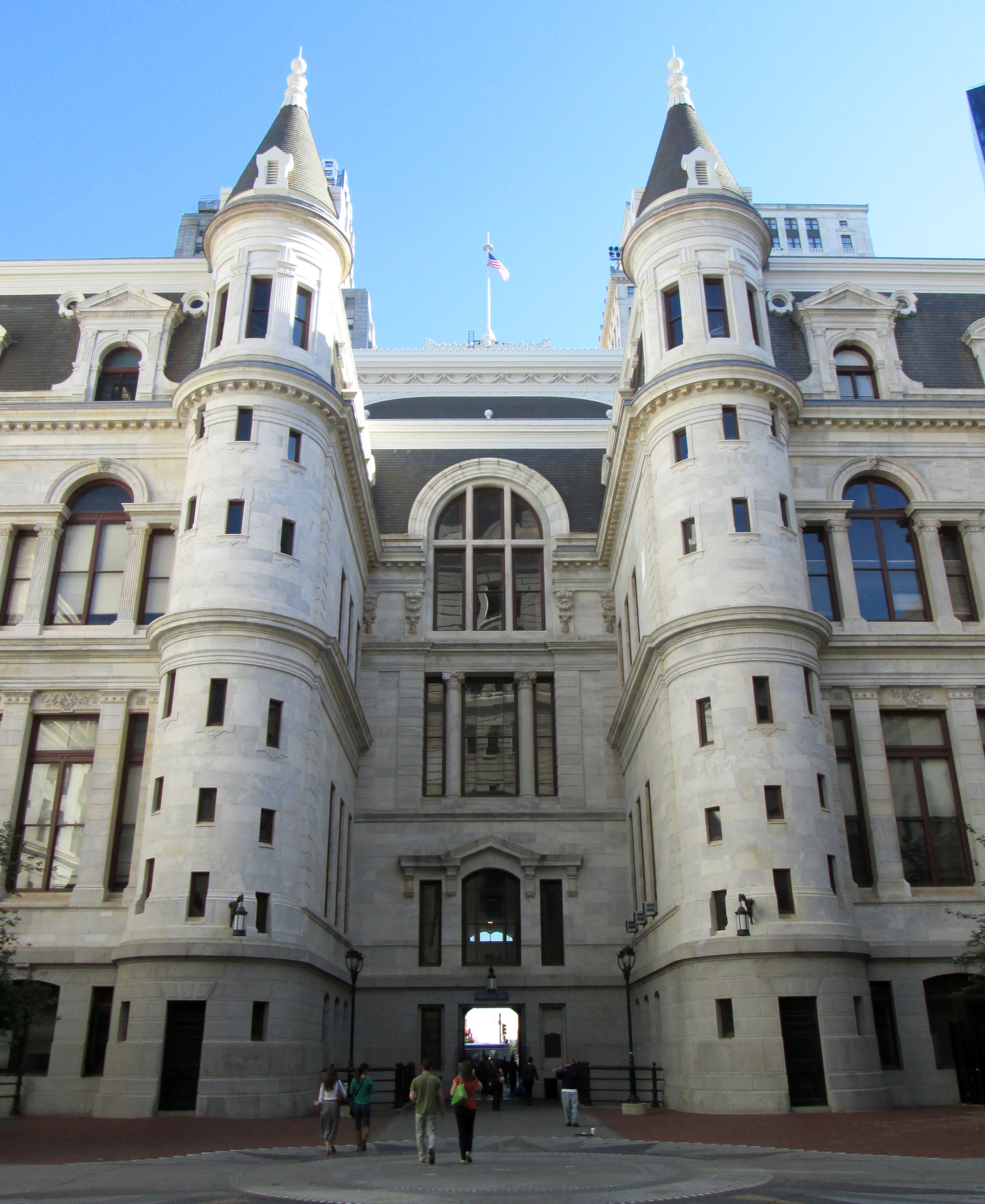The courtyard of Philadelphia City Hall, view to the south.