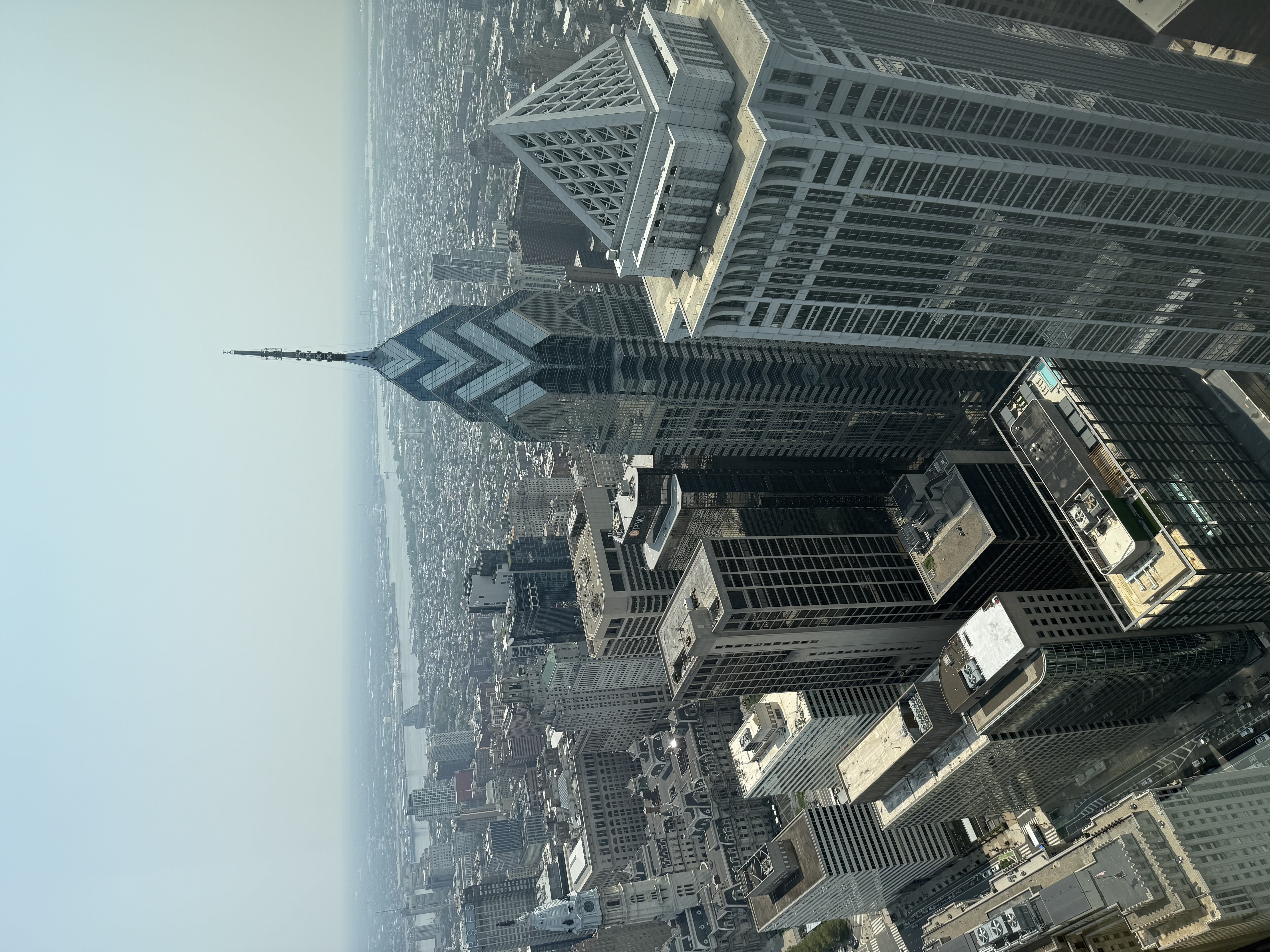 View southeast from the Jean-Georges SkyHigh Restaurant at Comcast Technology Center in Philadelphia, Pennsylvania