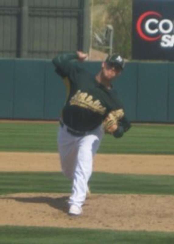Ben Sheets throws his last pitch in the third. He gave up six earned runs in 2.2 innings and took the loss.