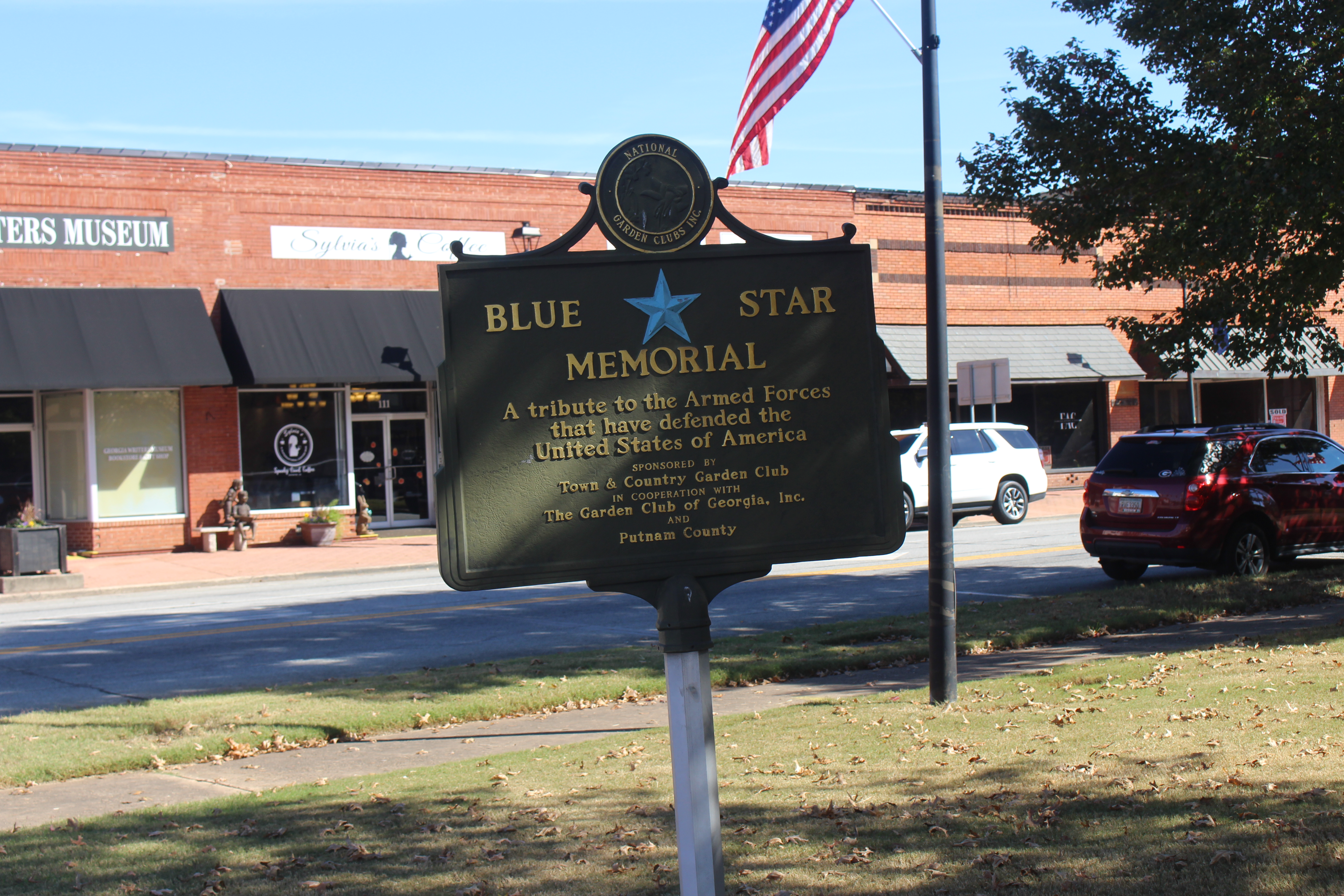 Blue Star Memorial historical marker, Eatonton, Putnam County, Georgia