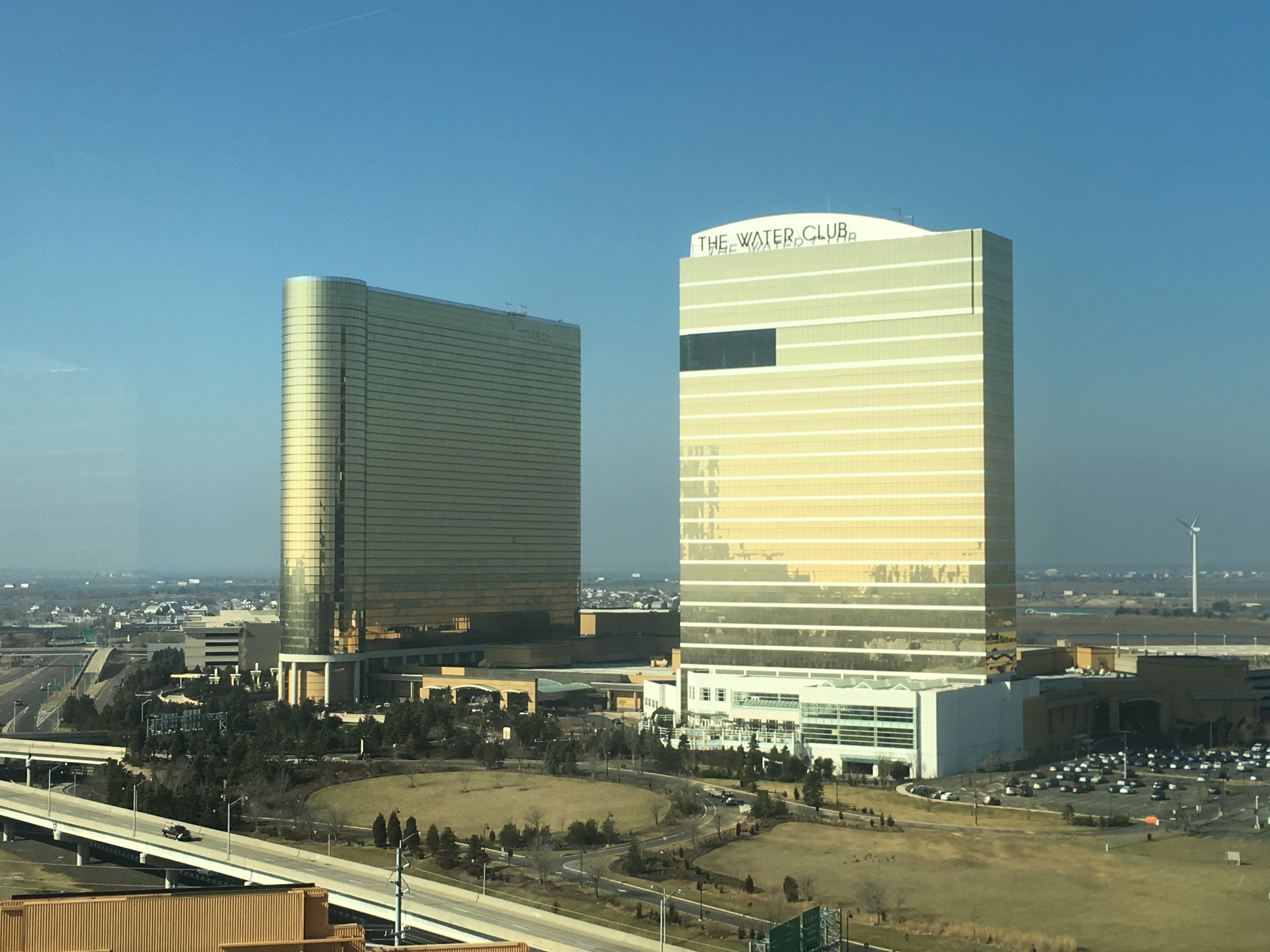 Exterior of The Borgata and The Water Club, taken from the Golden Nugget parking garage, 2016 (PJFerrara)