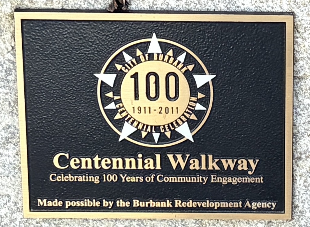 Burbank Centennial Walkway Stele.