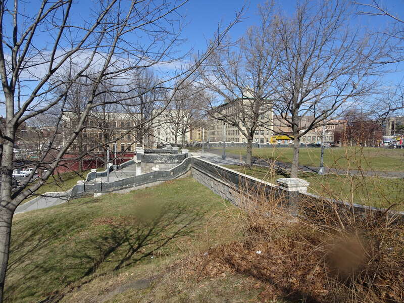 Looking northeast at west wall.