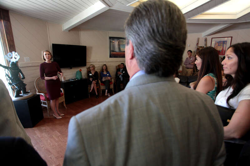 Carly Fiorina speaking with supporters at a coffee reception and fundraising event in Paradise Valley, Arizona.

Please attribute to Gage Skidmore if used elsewhere.