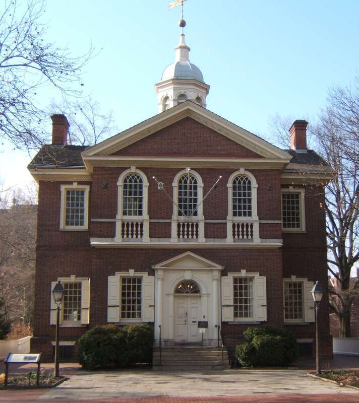Carpentersâ€™ Hall, built 1770-1774, by the Carpentersâ€™ Company of the City and County of Philadelphia (still the owner),  meeting place of the First Continental Congress, Autumn, 1774, first home of the Bank of the United States, 1791, and meeting
