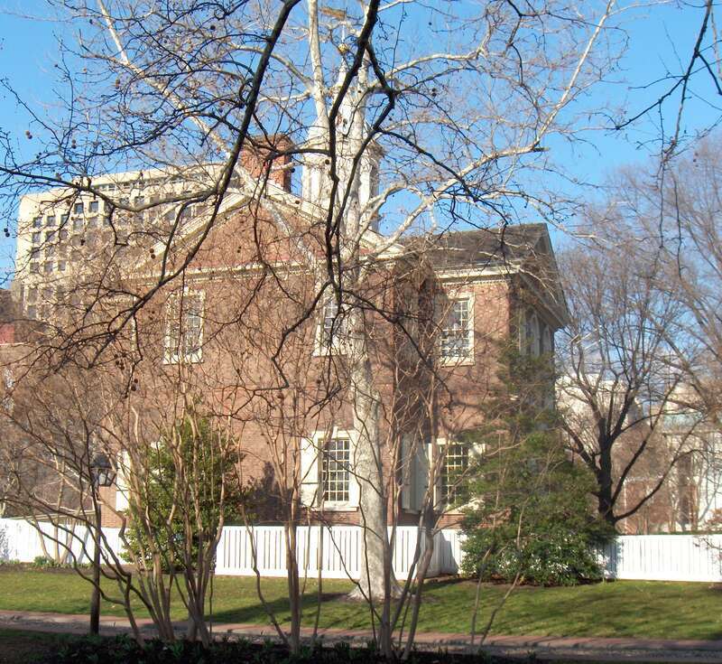 Carpentersâ€™ Hall, built 1770-1774, by the Carpentersâ€™ Company of the City and County of Philadelphia (still the owner),  meeting place of the First Continental Congress, Autumn, 1774, first home of the Bank of the United States, 1791, and meeting