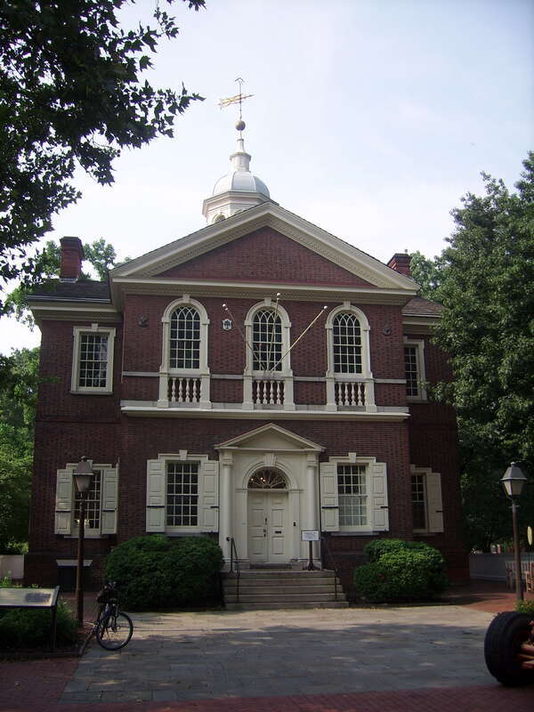 Carpenters Hall, 320 Chestnut Street, Philadelphia. The meeting hall was designed by architect Robert Smith and built  1770-3 for and is still owned by the Carpentersâ€™ Company of the City and County of Philadelphia, the country's oldest extant trade