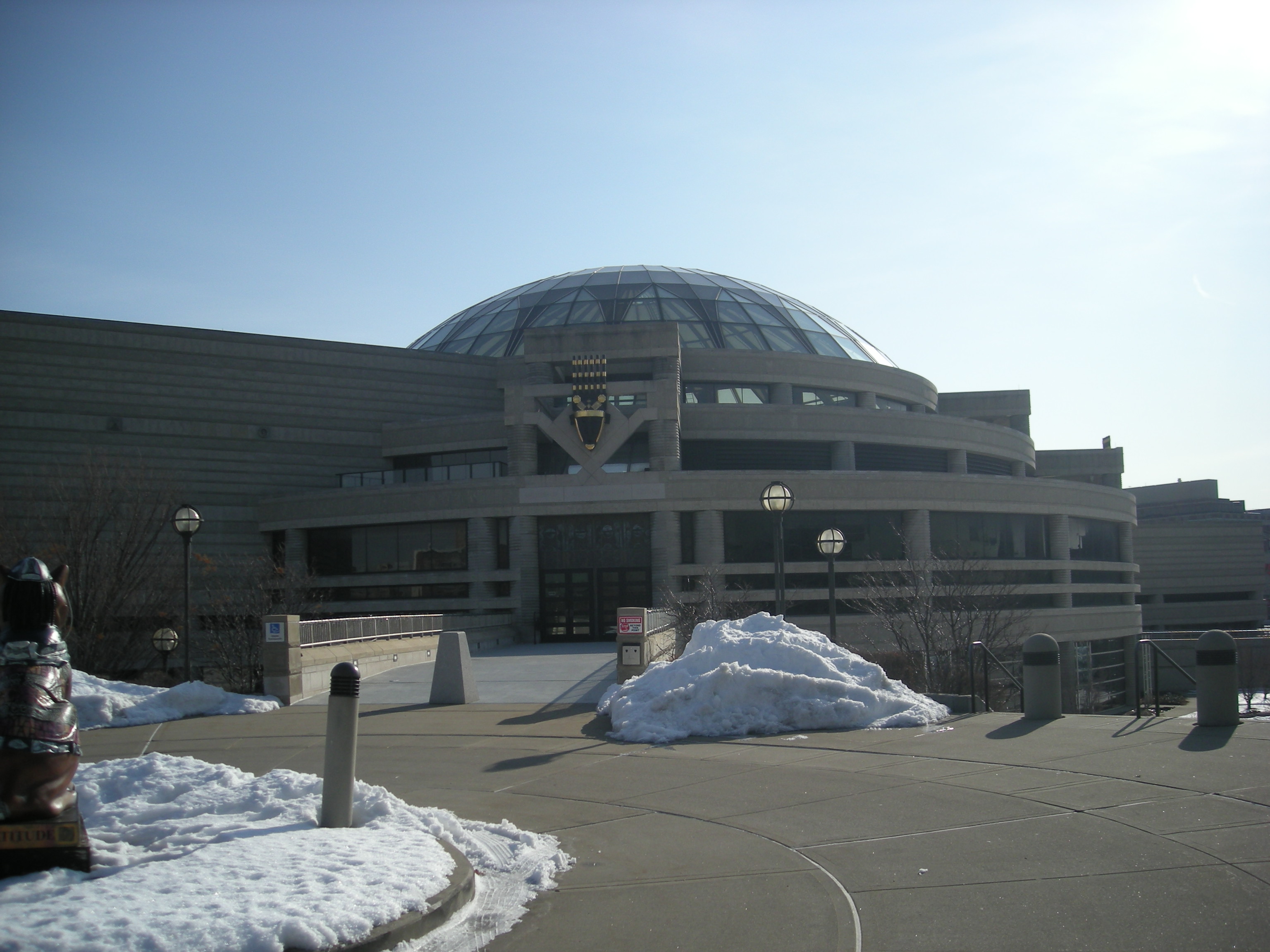 The exterior of the Charles H. Wright Museum of African American History in Detroit, Michigan (United States).