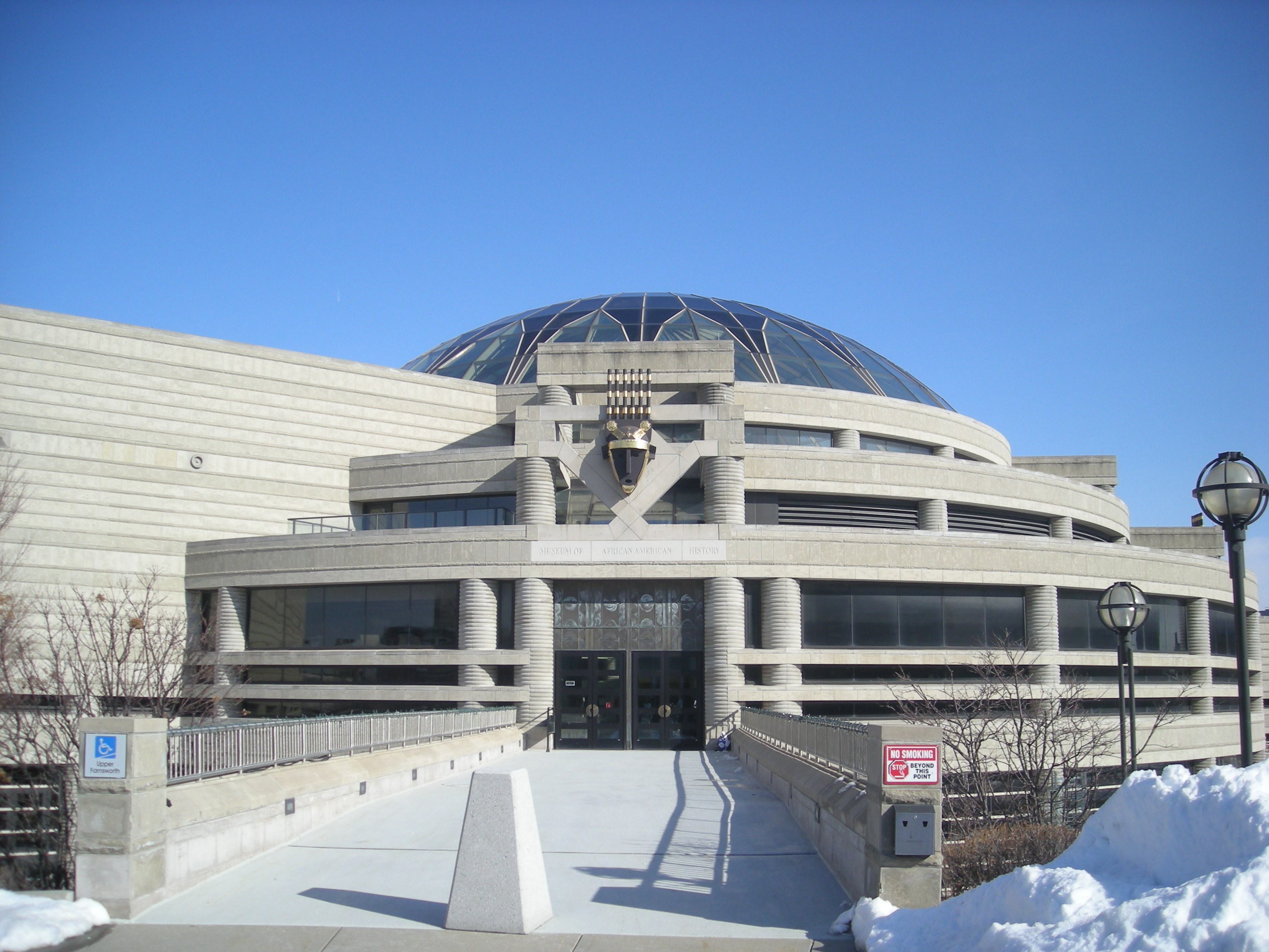 The exterior of the Charles H. Wright Museum of African American History in Detroit, Michigan (United States).