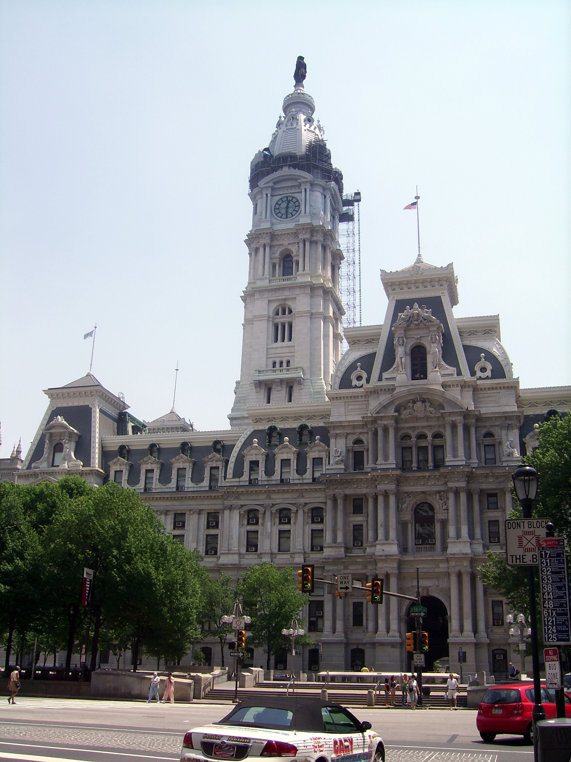Philadelphia City Hall. Designed by Scottish-born architect John McArthur, Jr., and constructed from 1871 until 1901 at a cost of $24 million. Originally designed to be the world's tallest building, by the time it was completed it had already been