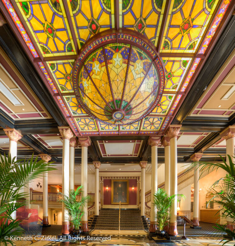 Lobby of the Driskill Hotel, Austin, Texas. It's on the National Register of Historic Places.