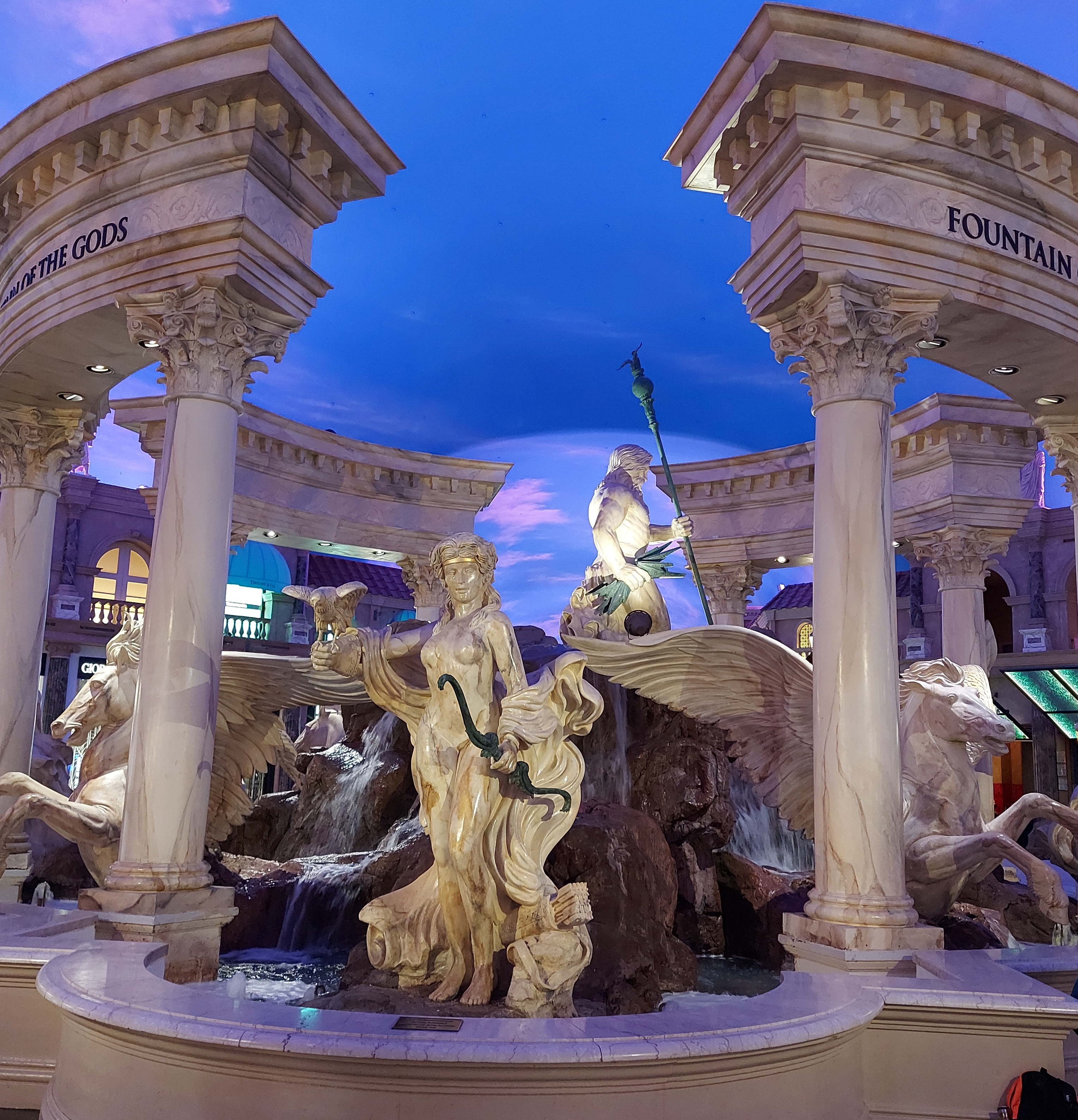 Fountain of the Gods, inside of Caesars Palace in Las Vegas.