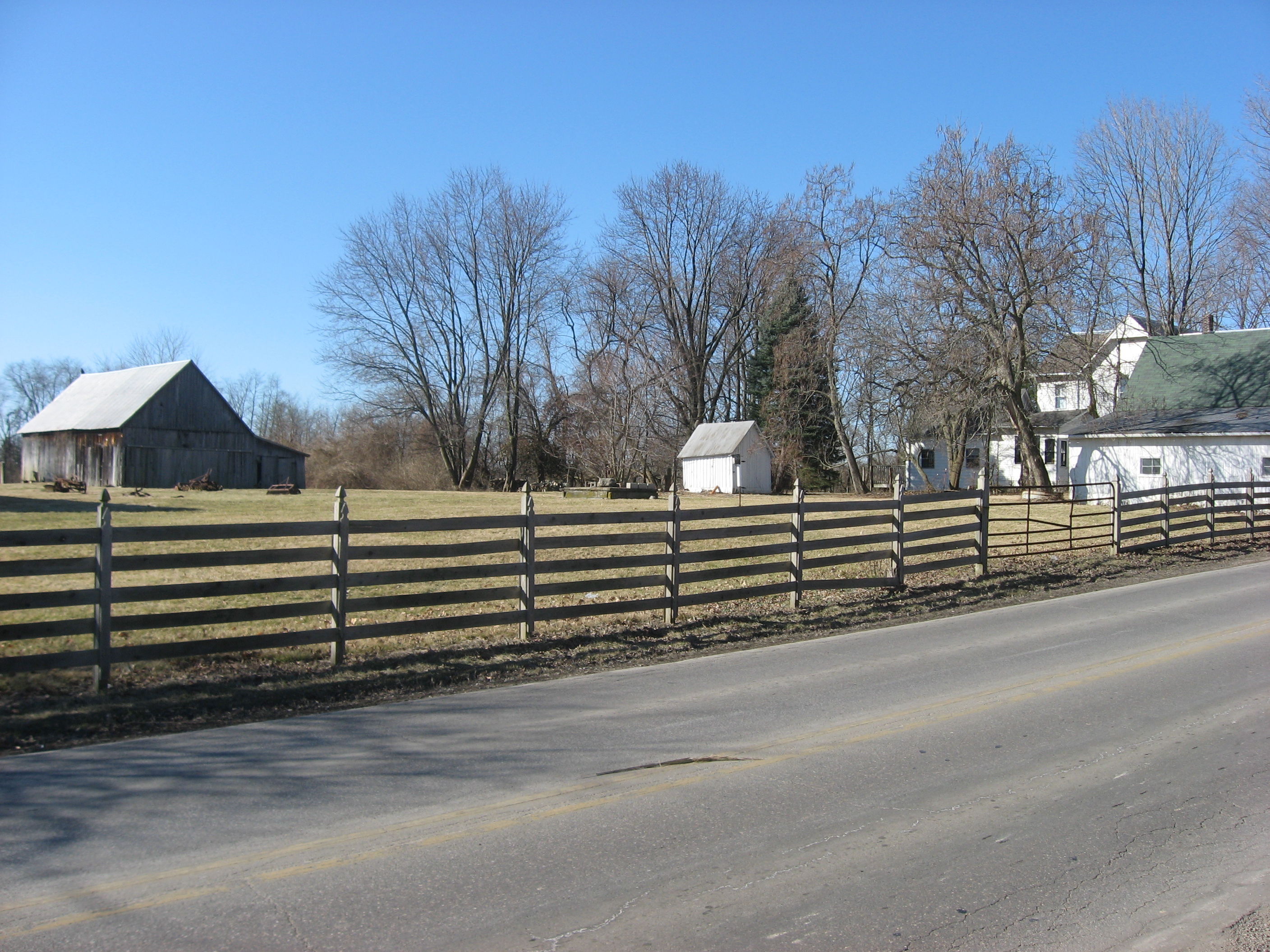 House and three outbuildings at the Hinkle-Garton Farmstead, located at 2920 E. Tenth Street in Bloomington, Indiana, United States.  The farm complex is listed on the National Register of Historic Places.