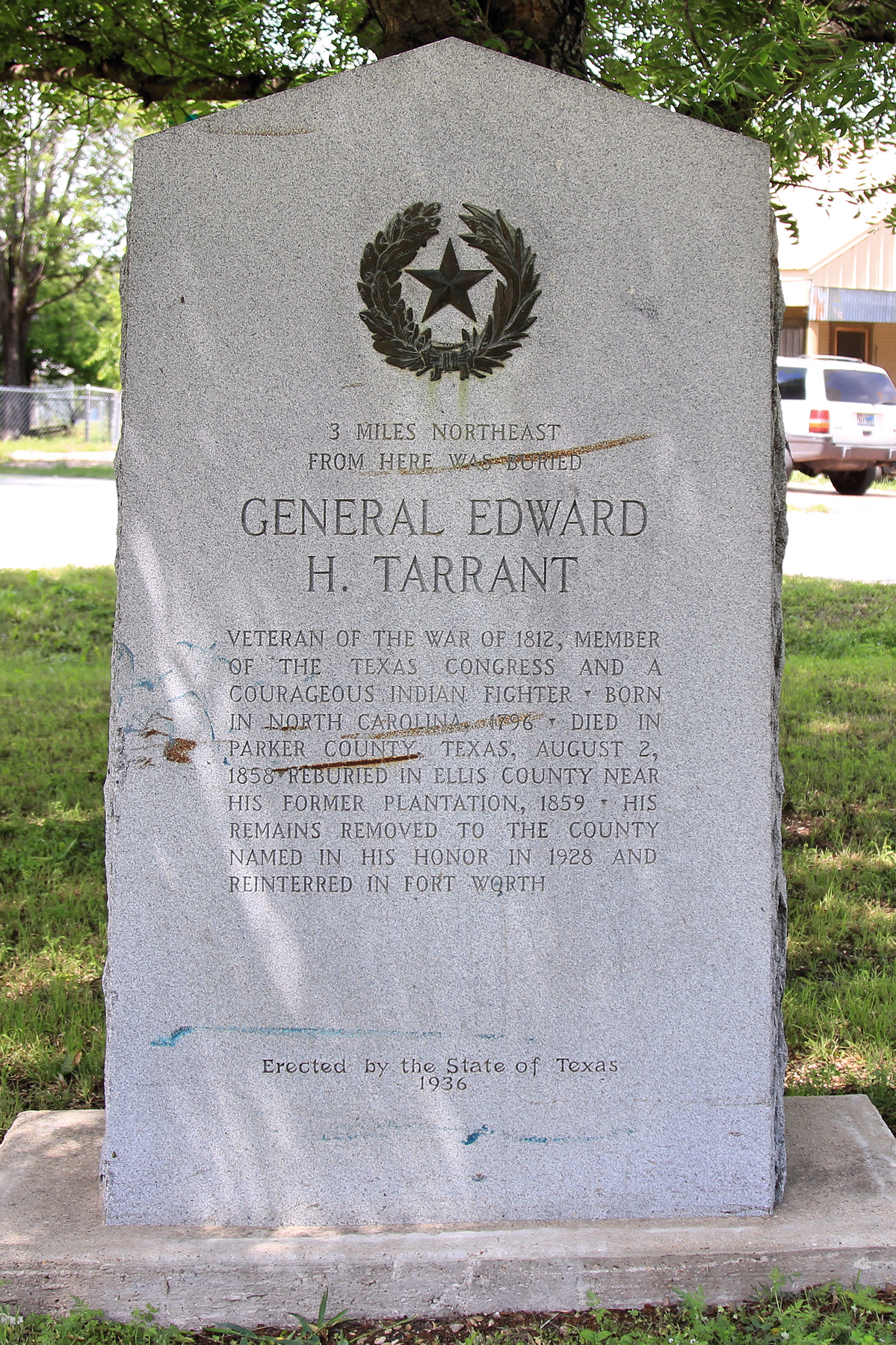 General Edward H. Tarrant Texas Centennial historical marker in Italy, Texas, United States.