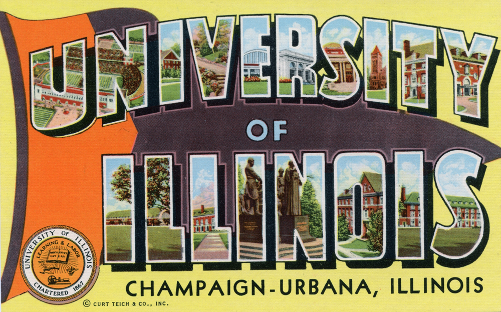 Production Date: 1941
Source Type: Postcard
Publisher, Printer, Photographer: Champaign and Urbana News Agency, Curt Teich (#1B891-N)
Postmark: None
Collection: Steven R. Shook
Tenney and Hilbert Published Market Price in 2009: $4-$8
Source: Tenney,