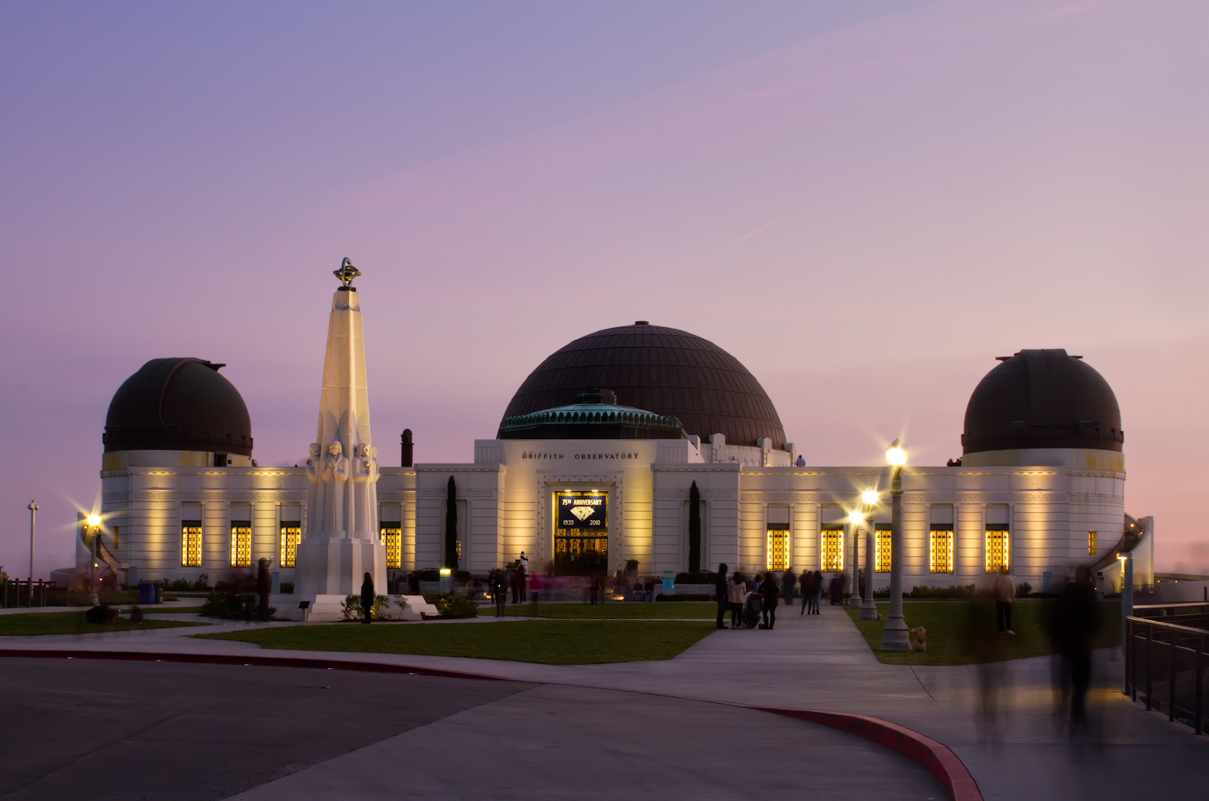 The Griffith Observatory overlooks Los Angeles, and it is a great place for photos. This was in early January, just after sunset, with beautiful color in the sky.

ISO 100, 28mm, f18, 6sec. I set up the tripod and kept shooting hoping that there