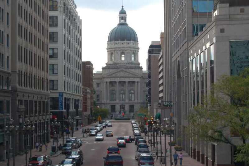 Indiana State House in Indianapolis, Indiana taken from Monument Circle