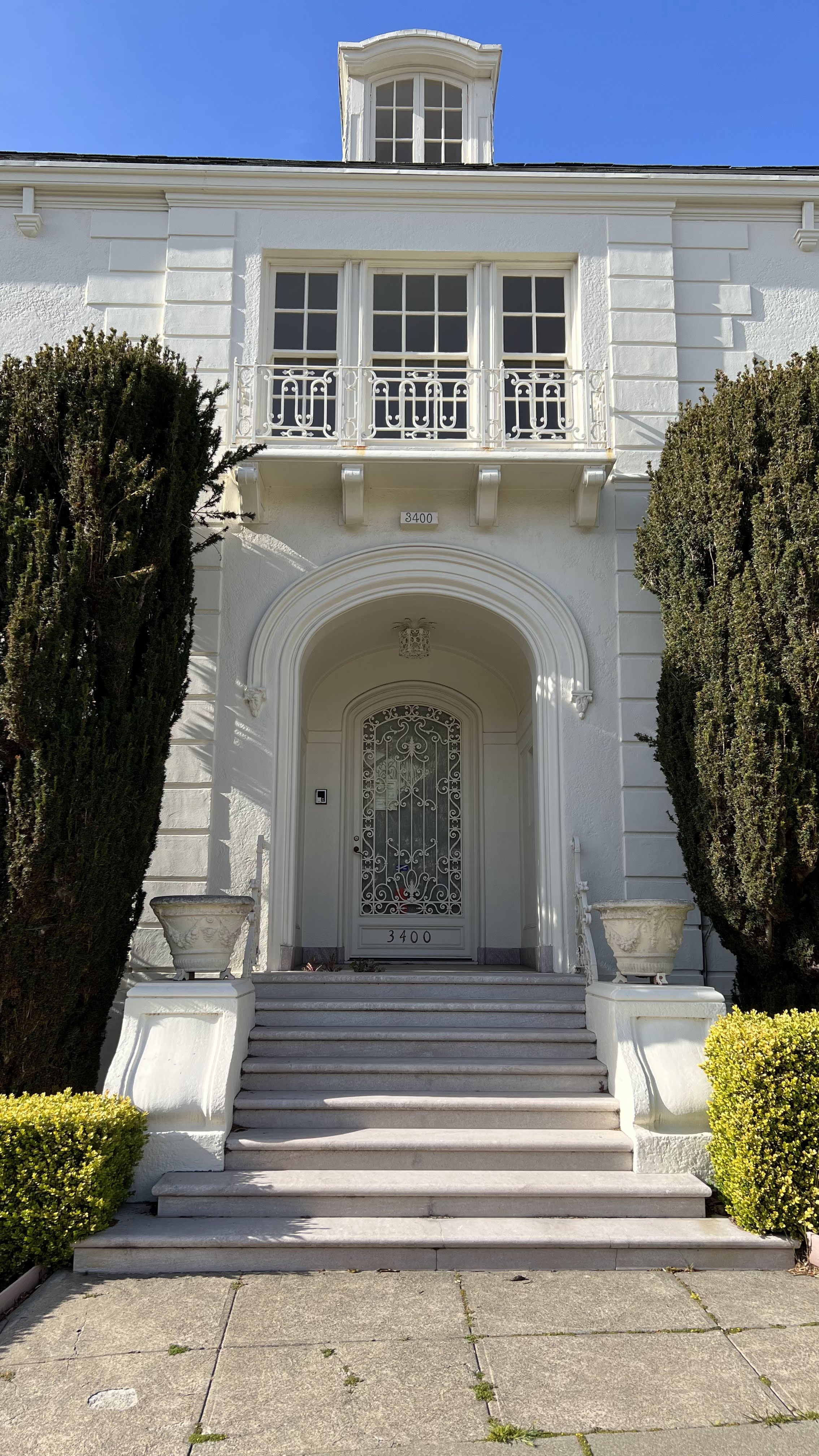 Former front door of the Iranian Consulate in San Francisco, 2022, located at 3400 Washington Street, San Francisco, California.