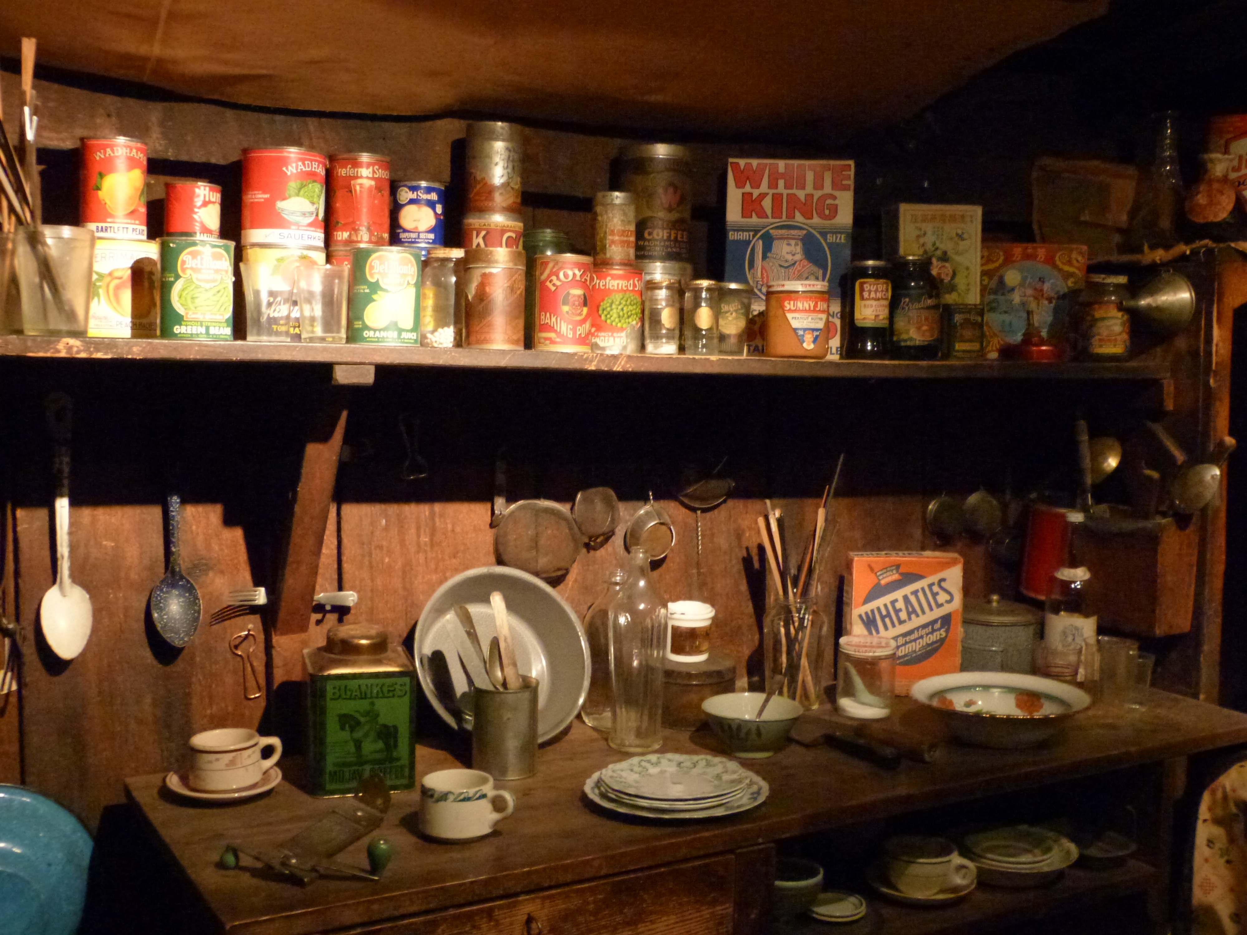 Portion of the kitchen in the historic Kam Wah Chung Company Building, John Day, Oregon, United States.