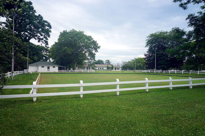 The lawn bowling green in Lake Park in Milwaukee, Wisconsin (United States).