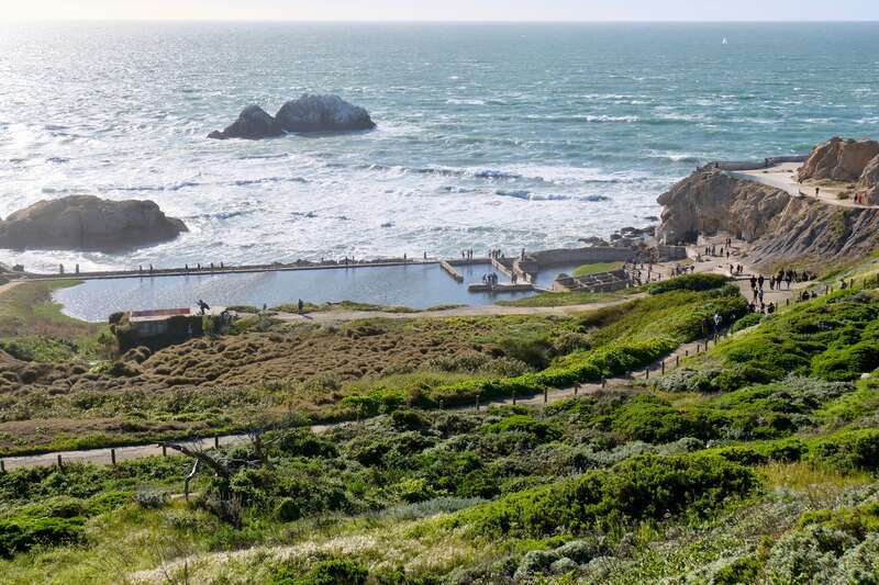 Ruins of the Sutro Baths in San Francisco's Lands End in March 2018