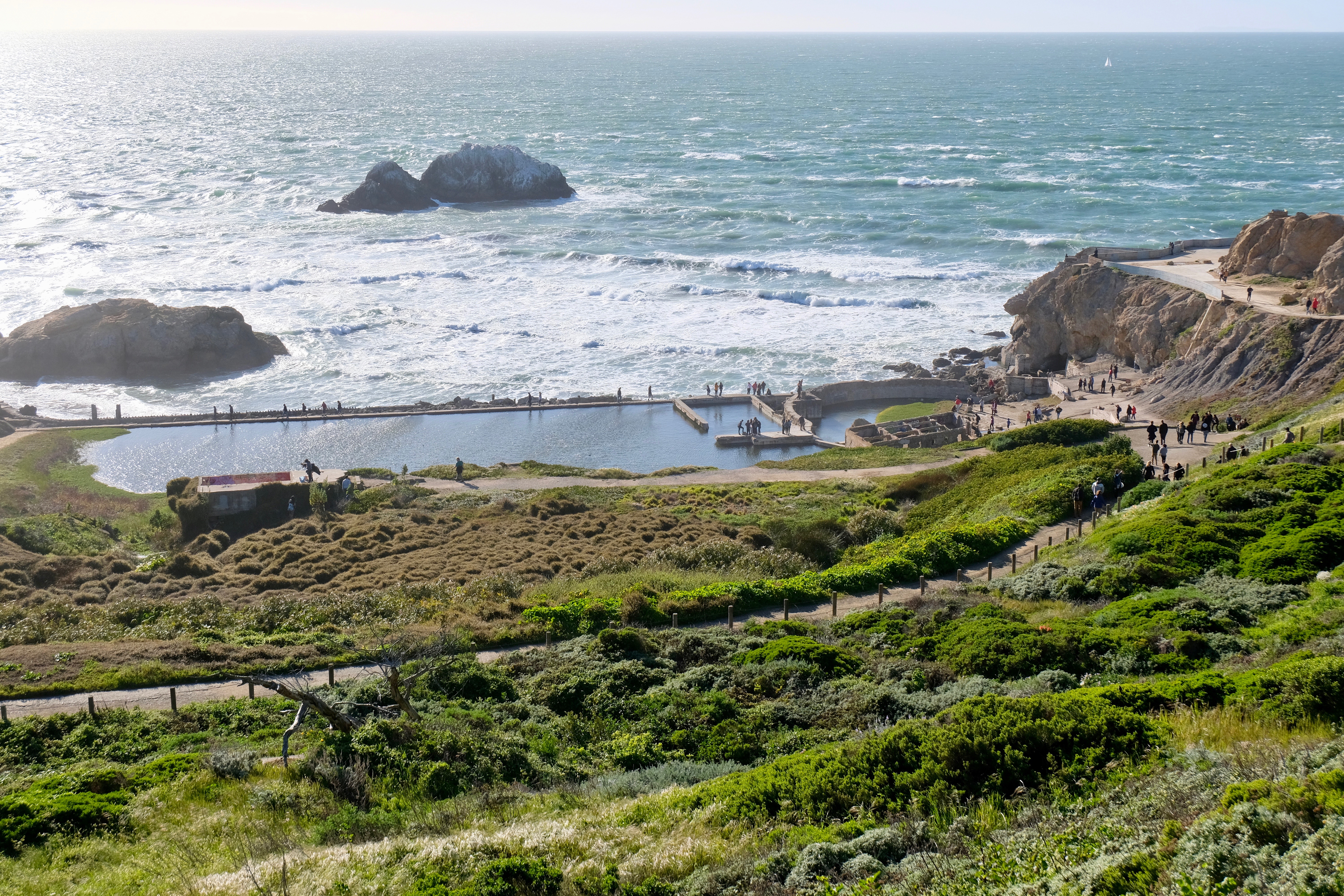 Ruins of the Sutro Baths in San Francisco's Lands End in March 2018