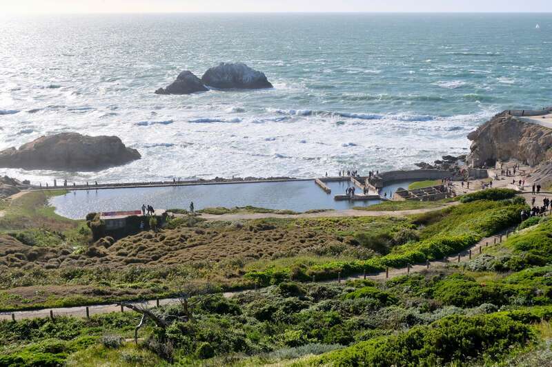 Ruins of the Sutro Baths in San Francisco's Lands End in March 2018