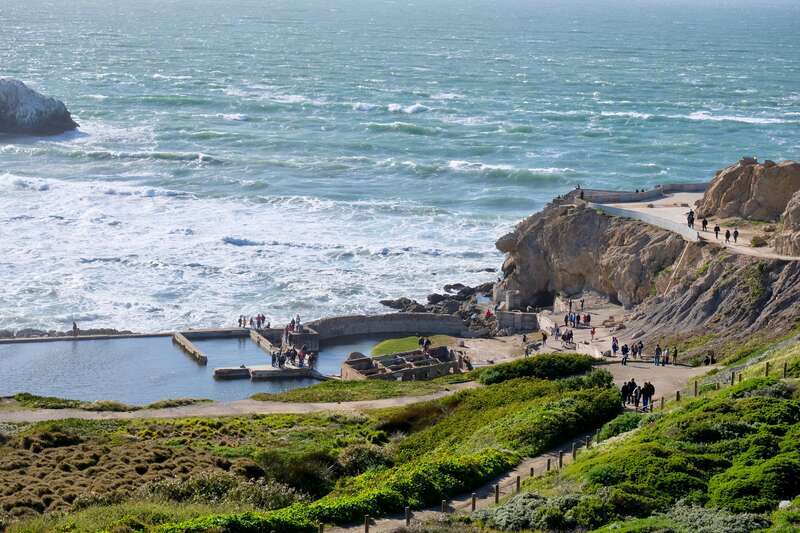 Ruins of the Sutro Baths in San Francisco's Lands End in March 2018