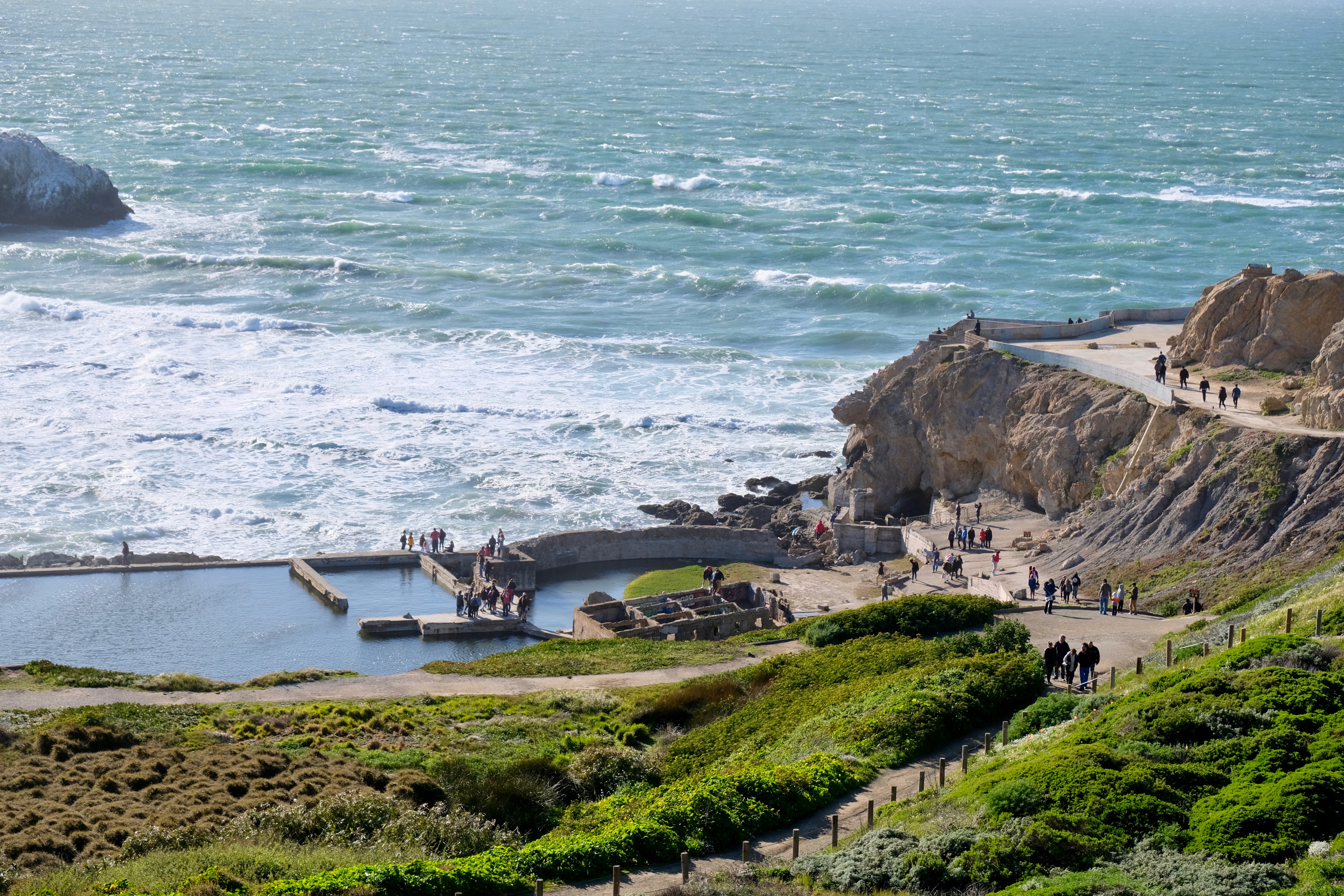 Ruins of the Sutro Baths in San Francisco's Lands End in March 2018