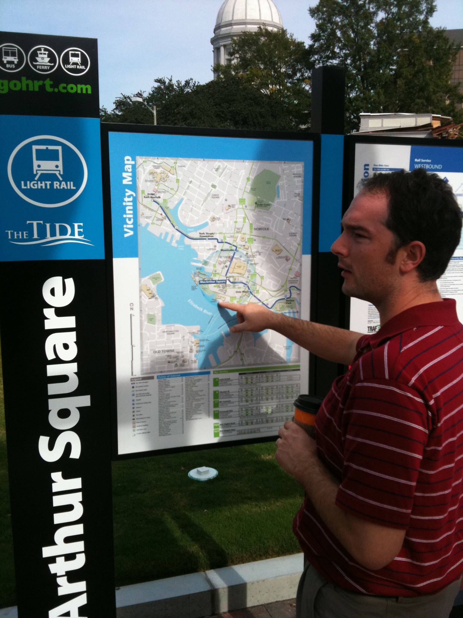 Man views The Tide Light Rail Map