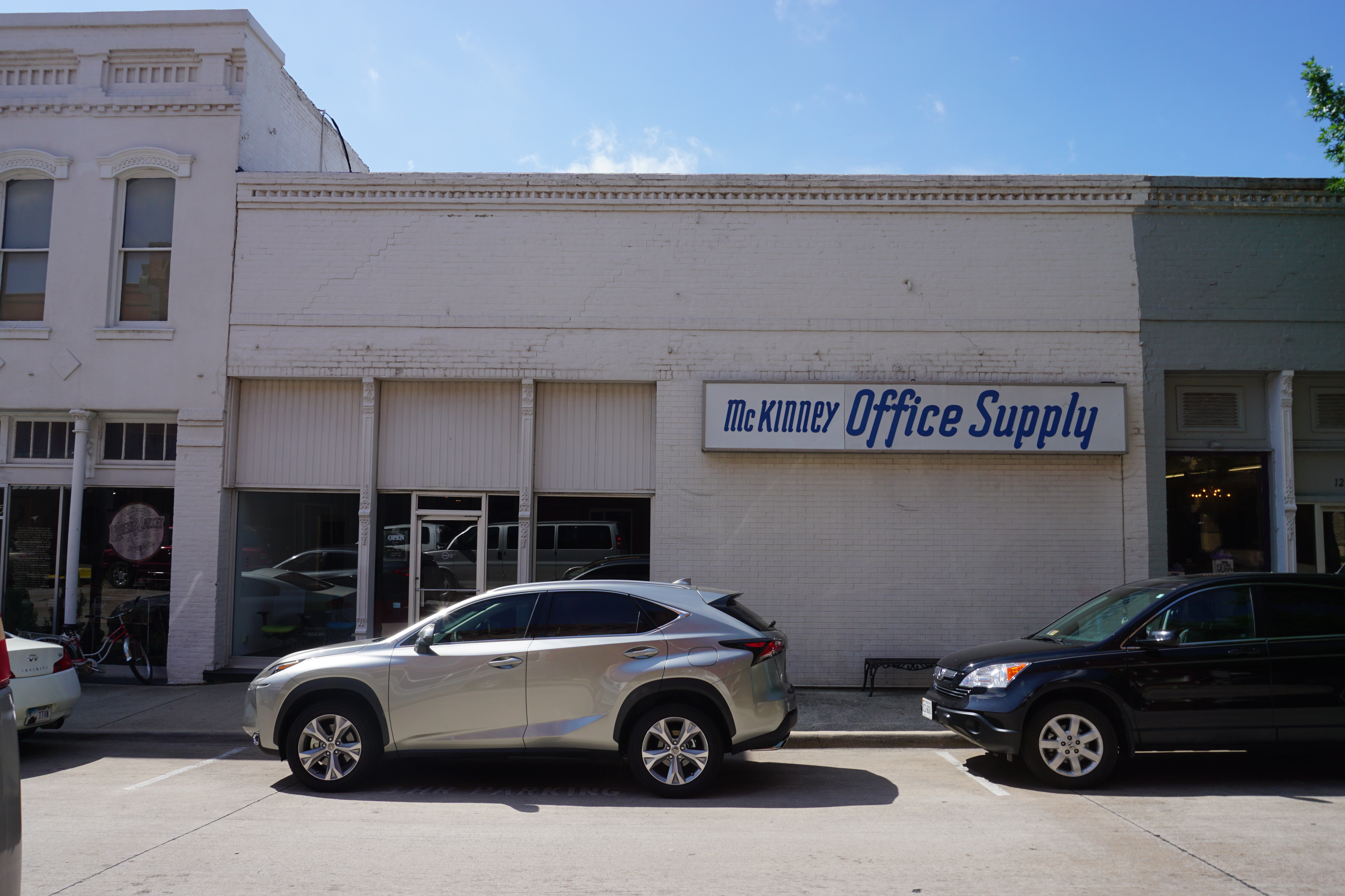 The Enquirer Building, currently McKinney Office Supply, in McKinney, Texas (United States).