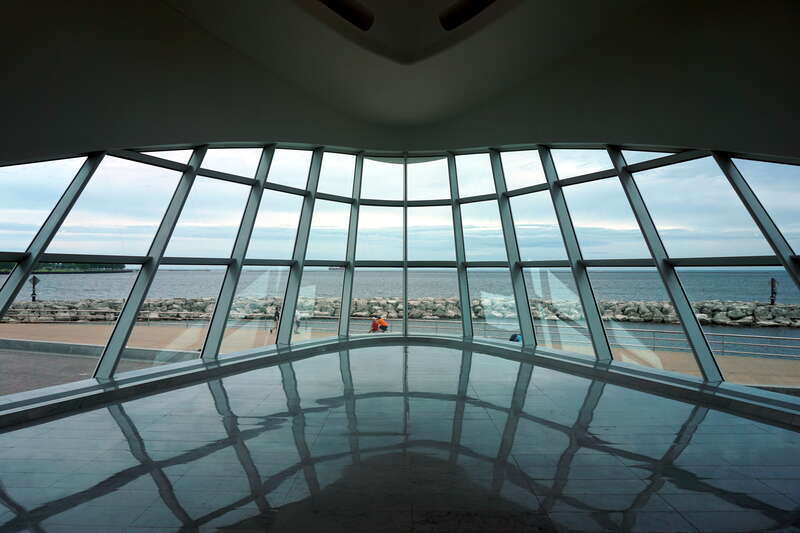 The interior of the Milwaukee Art Museum in Milwaukee, Wisconsin (United States).