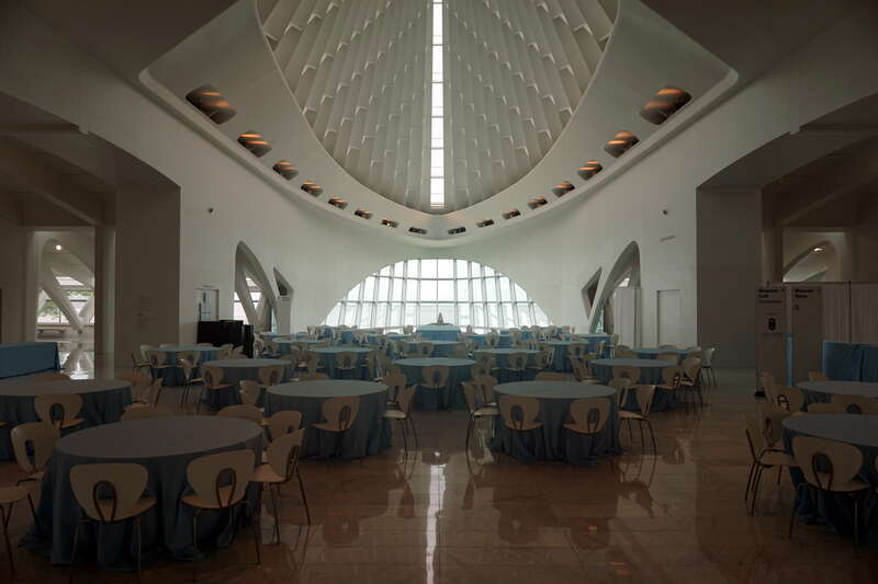 The interior of the Milwaukee Art Museum in Milwaukee, Wisconsin (United States).