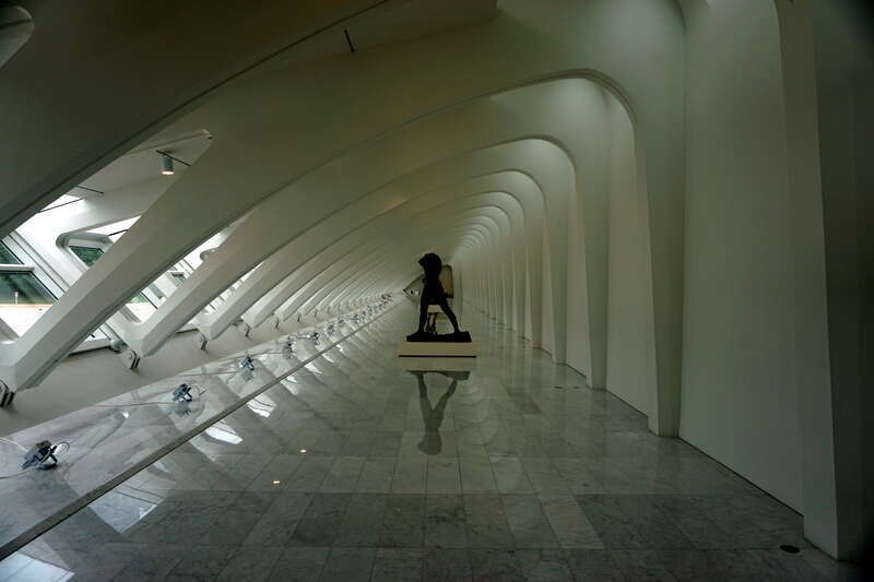 The interior of the Milwaukee Art Museum in Milwaukee, Wisconsin (United States).