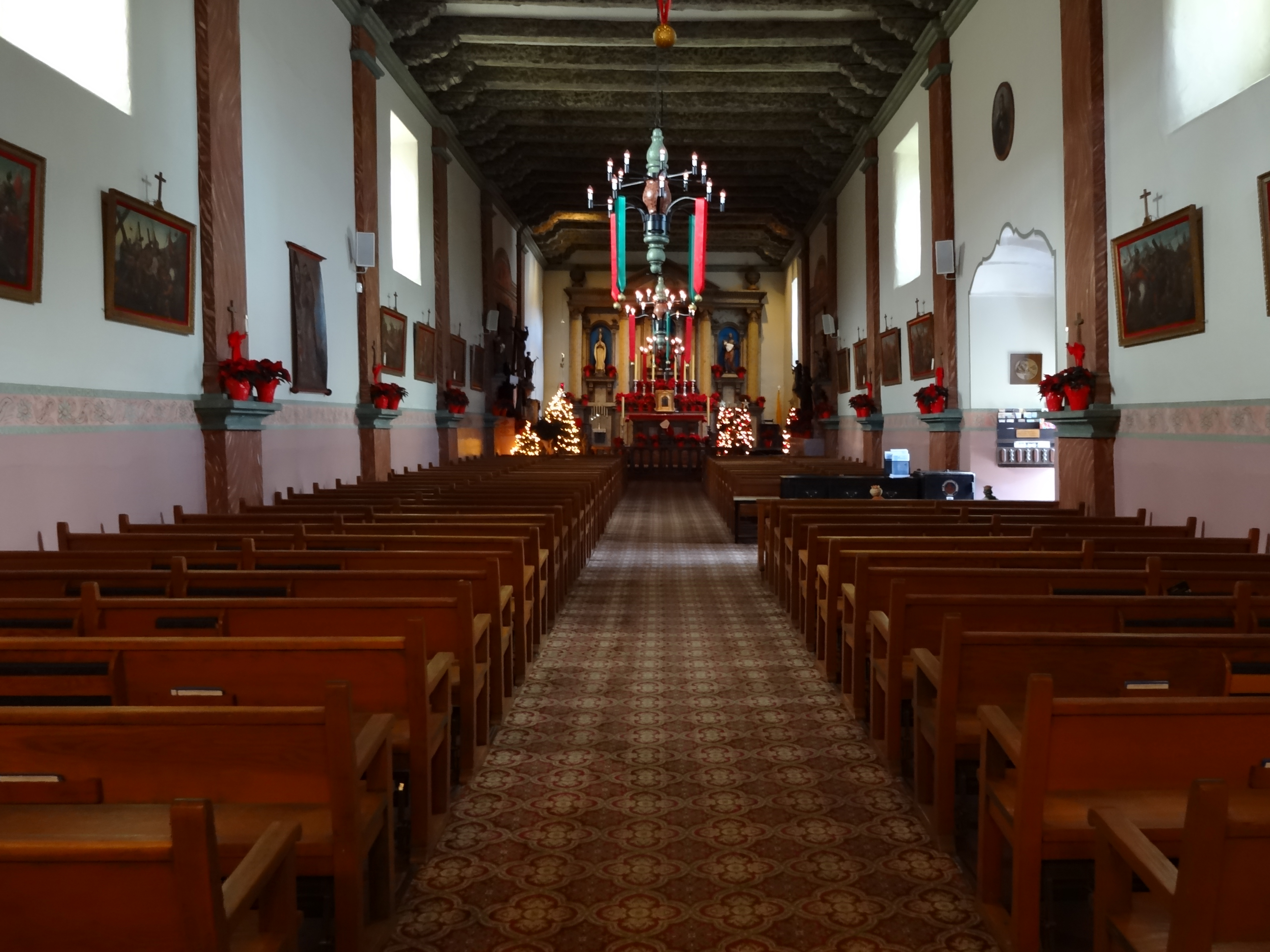 Interior of the Mission San Buenaventura church