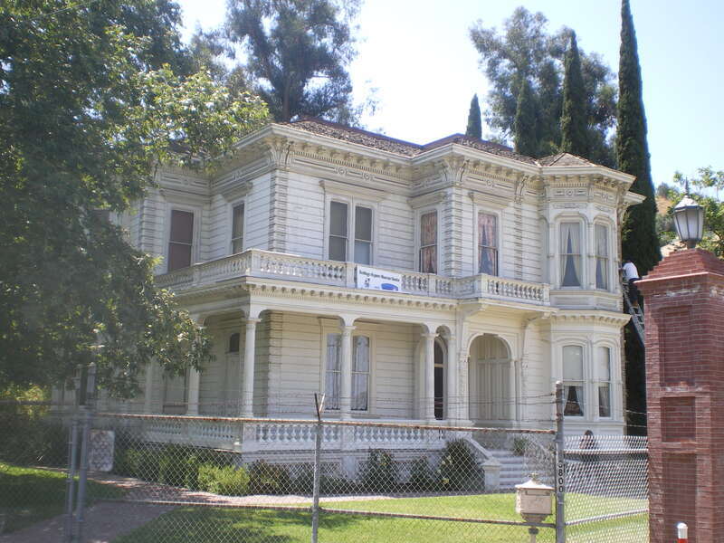 The Mount Pleasant House  â€” at Heritage Square Museum, north-central Los Angeles, California.
The 1876 Victorian Italianate style house is a Los Angeles Historic-Cultural Monument, and on the National Register of Historic Places.
Now located at the