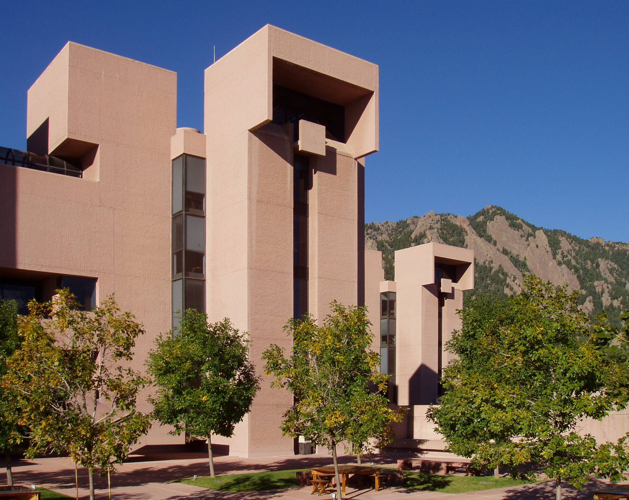 National Center for Atmospheric Research (NCAR) - Boulder, Colorado. Architect I. M. Pei with landscaping by Dan Kiley.
