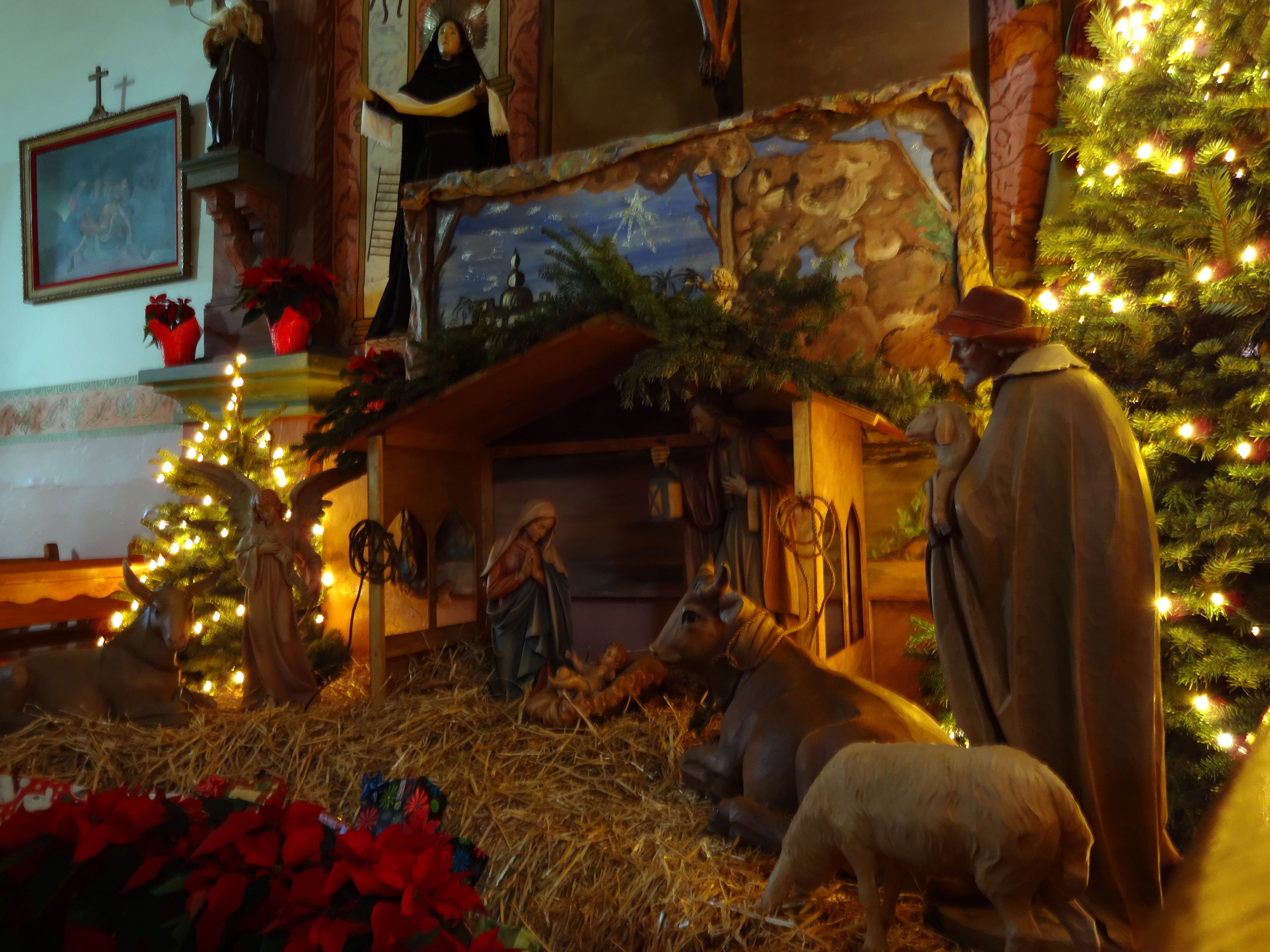 Nativity scene inside the Mission San Buenaventura church