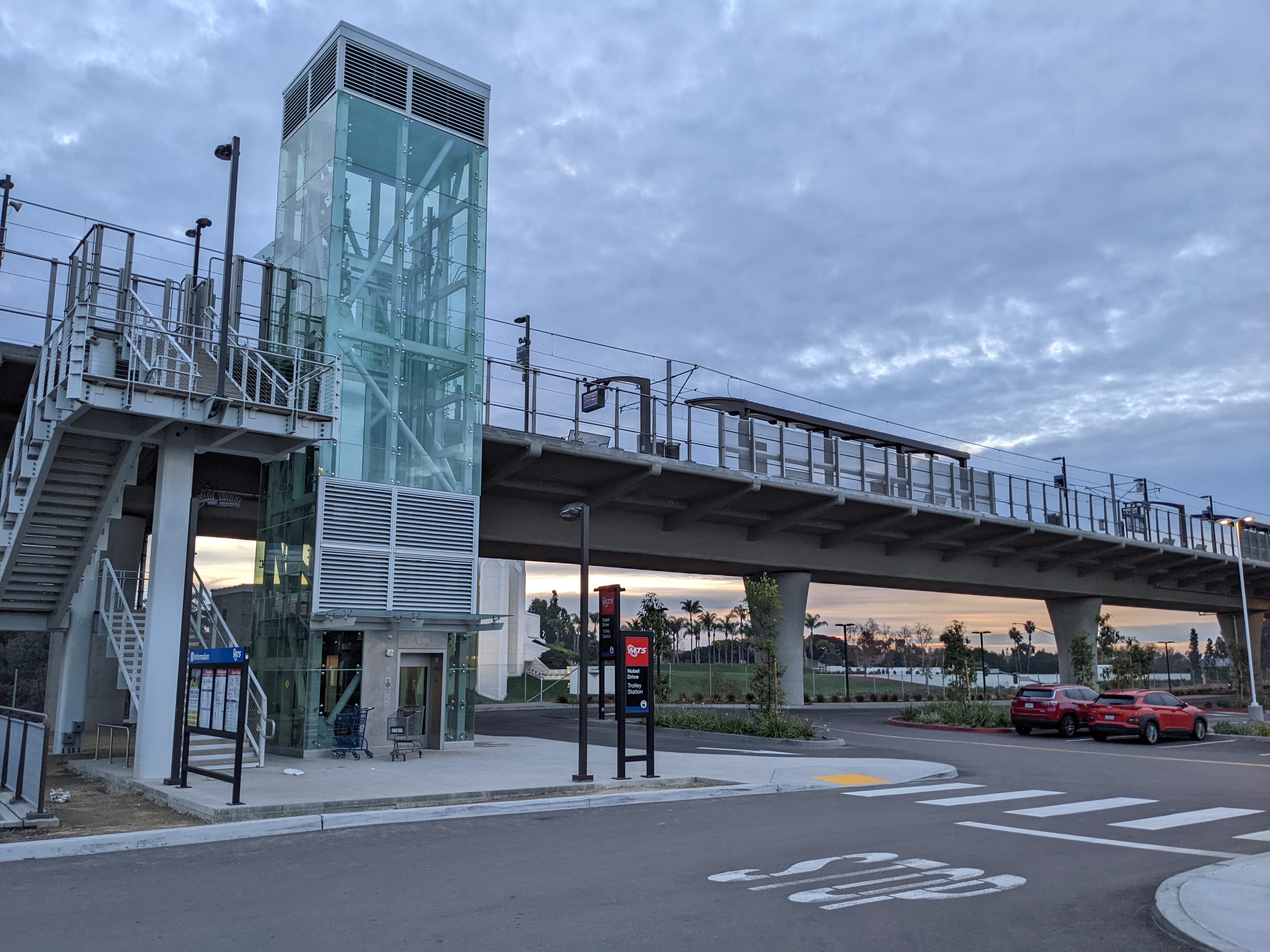 Elevator at Nobel Drive MTS Trolley Station