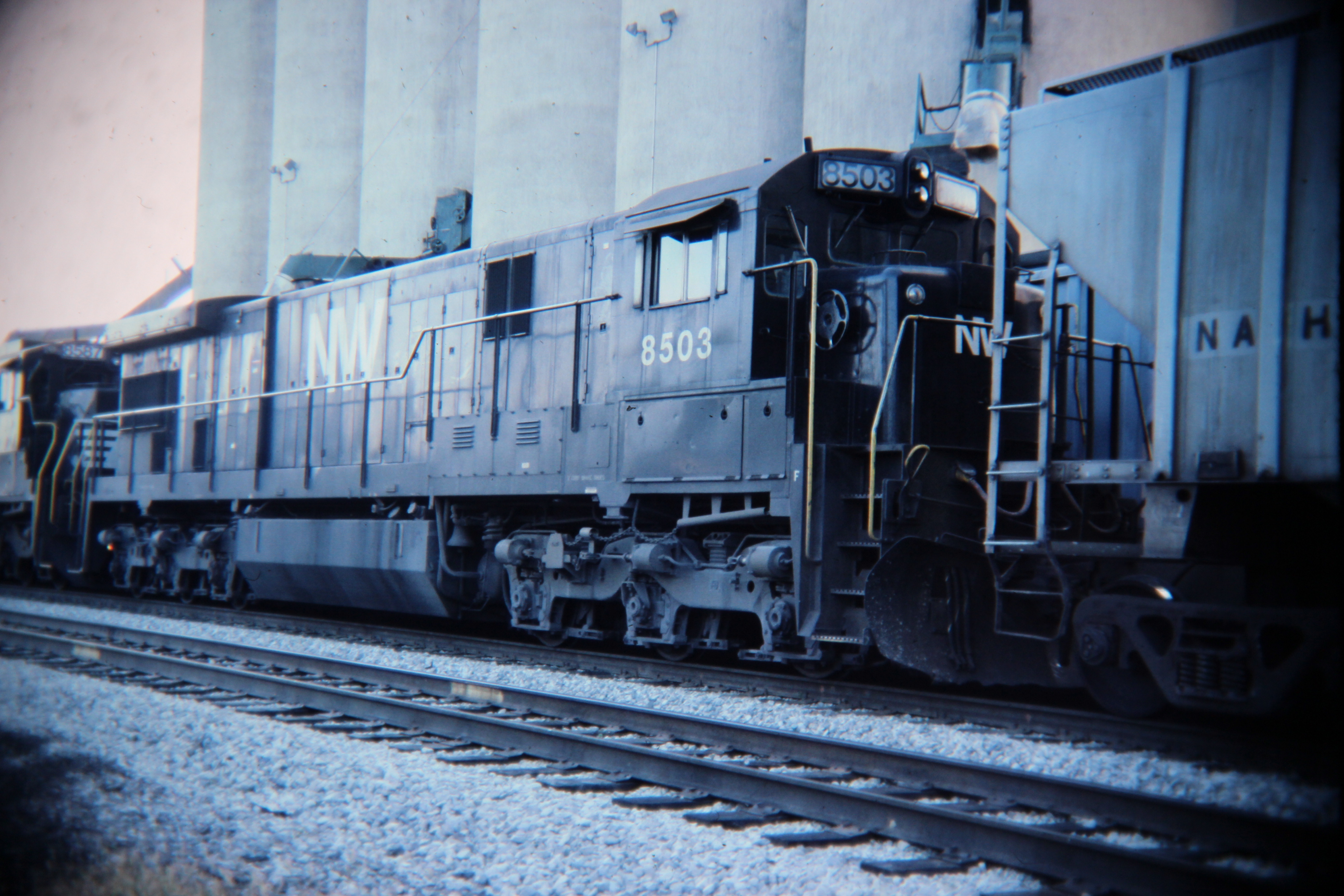 Tolono, IL, Eastern U.S. railroads, 1986; digital copy of slide. Complete indexed photo collection at WorldHistoryPics.com.