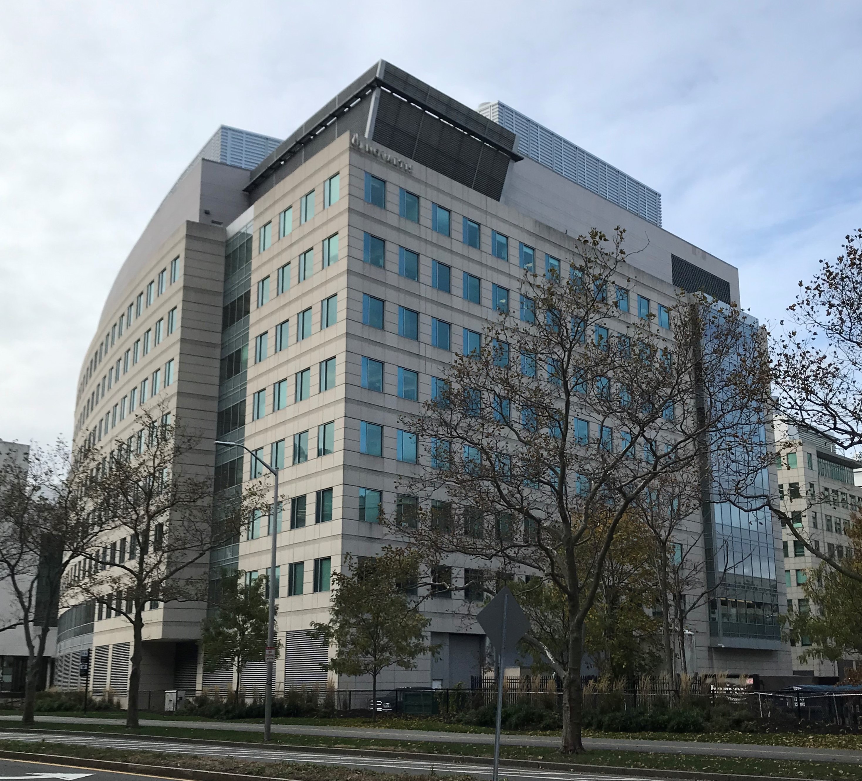 Photograph of Novartis building in Cambridge, November 2019.