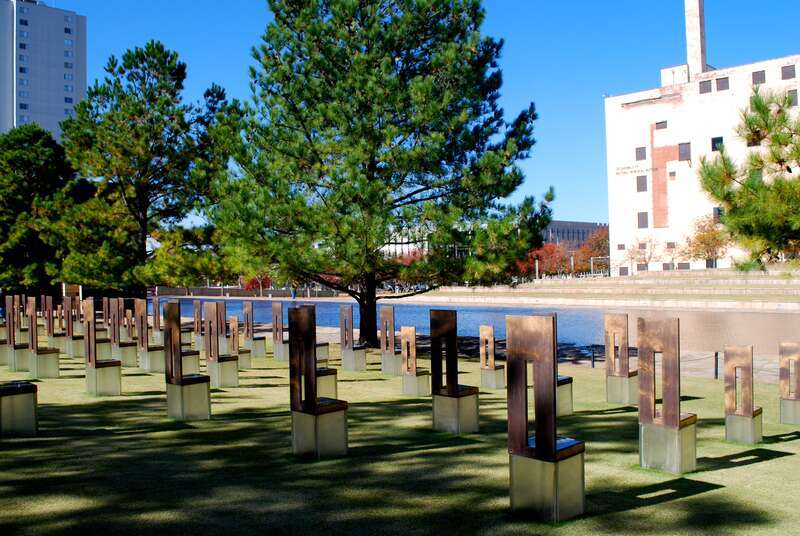 Empty chairs at the Oklahoma City National Memorial