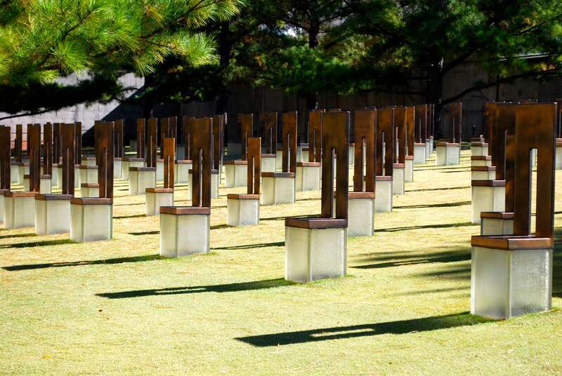 Empty chairs at the Oklahoma City National Memorial