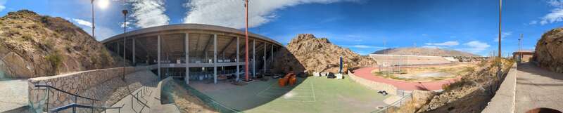 Pano with Kidd Field and back of Sun Bowl stadium, at the University of Texas at El Paso (UTEP)