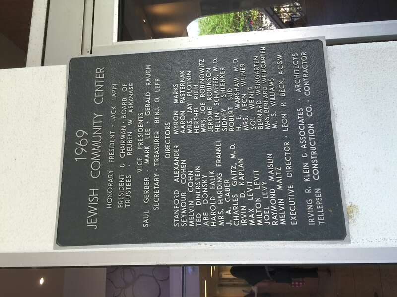 Plaque of the JCC